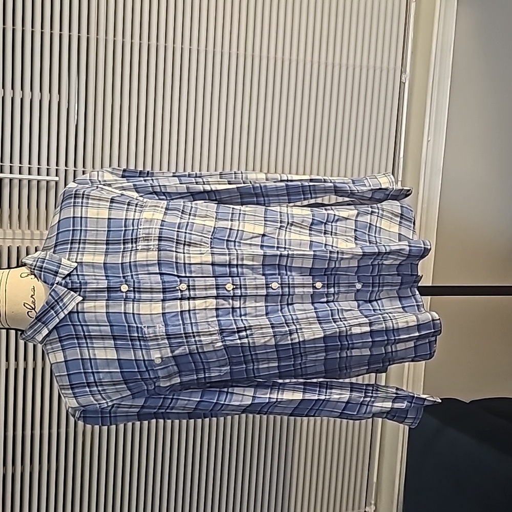 Lauren by Ralph Lauren Blue Plaid Button Up Shirt XL